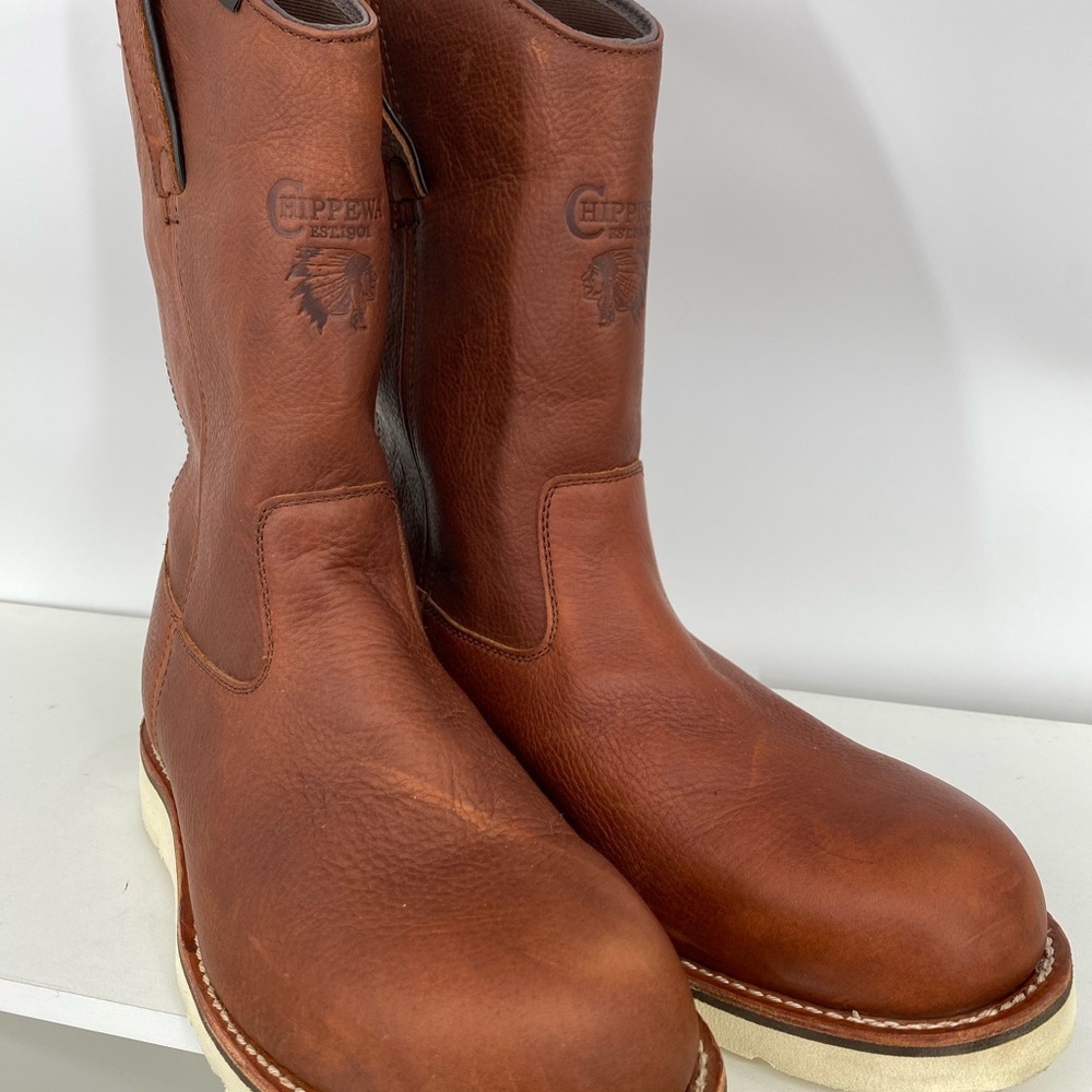 Chippewa Men's Tan Leather Western Boots - Picture 2 of 9